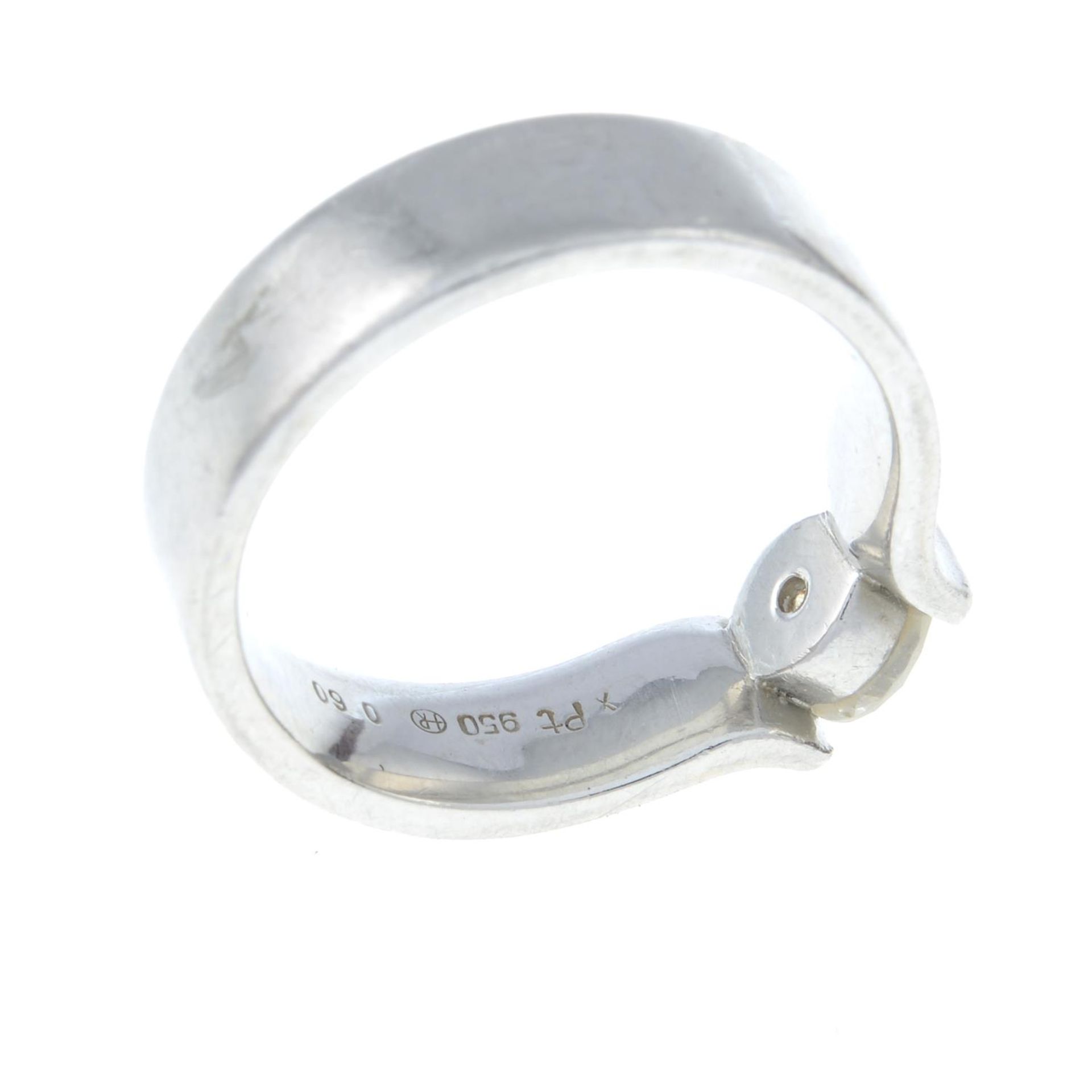 A platinum diamond single-stone ring.Diamond weight 0.60ct, - Image 3 of 3