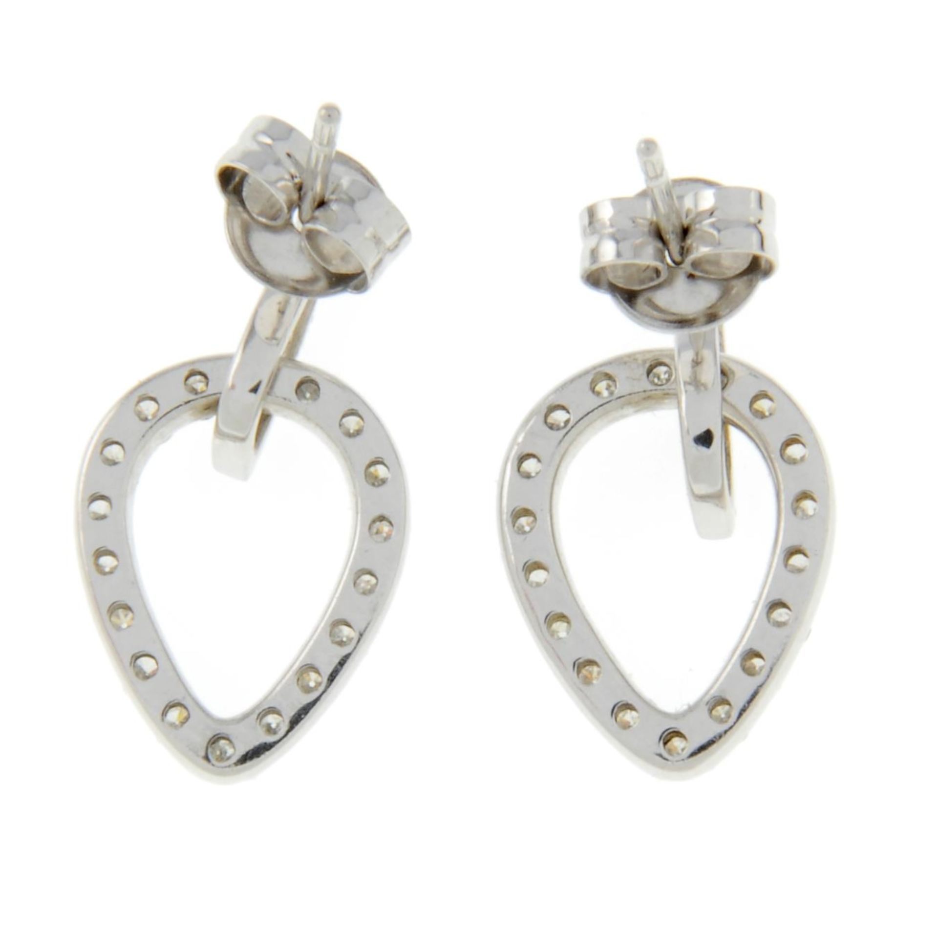 A pair of 18ct gold brilliant-cut diamond earrings.Estimated total diamond weight 0.80ct.Hallmarks - Image 2 of 2