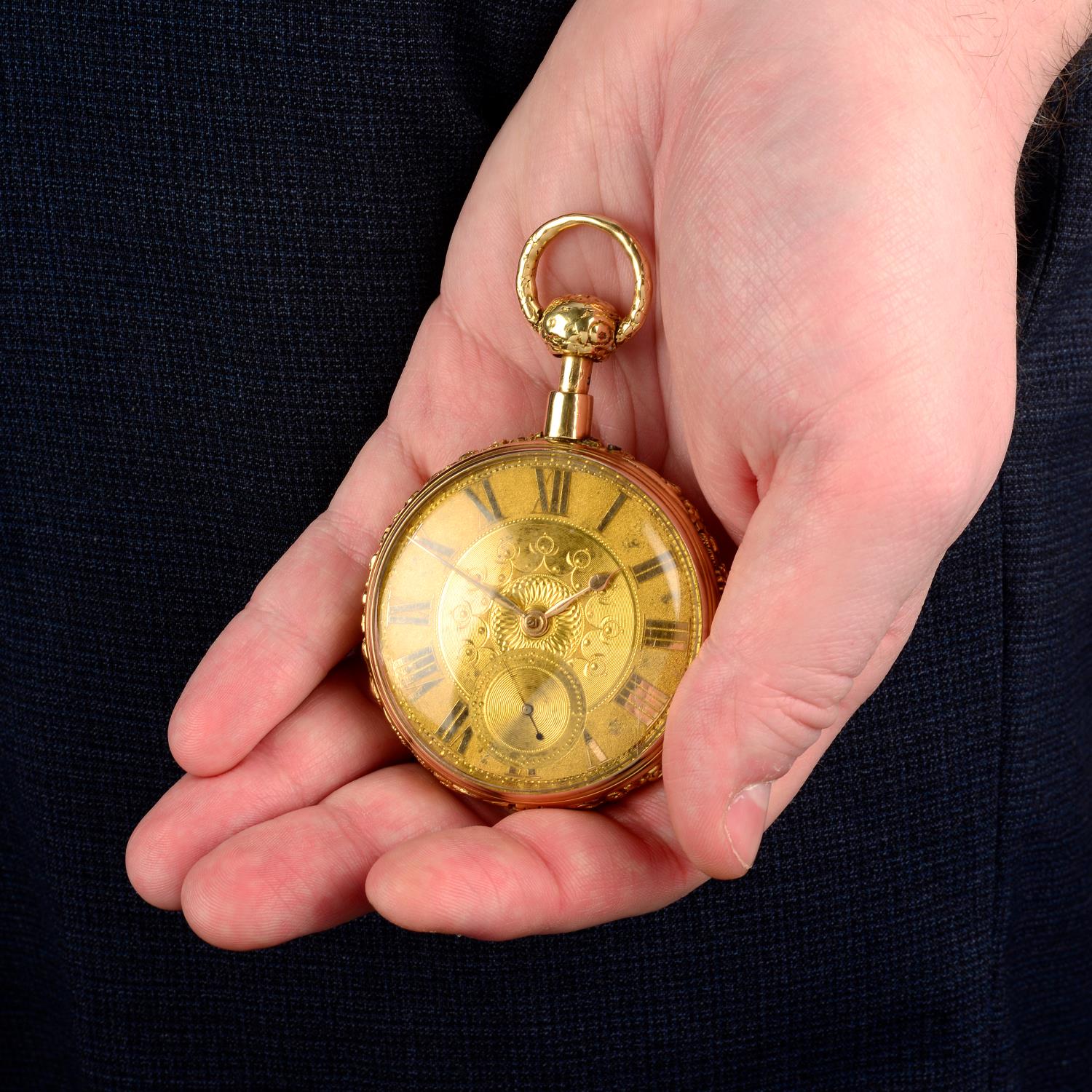 An open face repeater pocket watch. - Image 3 of 5