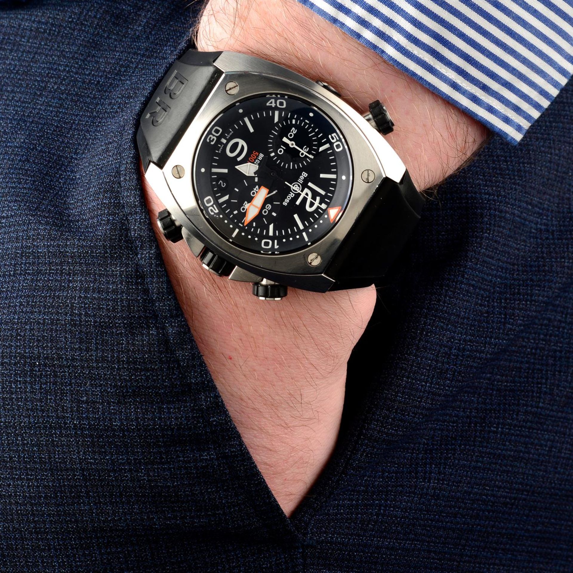 BELL & ROSS - a BR02-94chronograph wrist watch. - Image 3 of 6