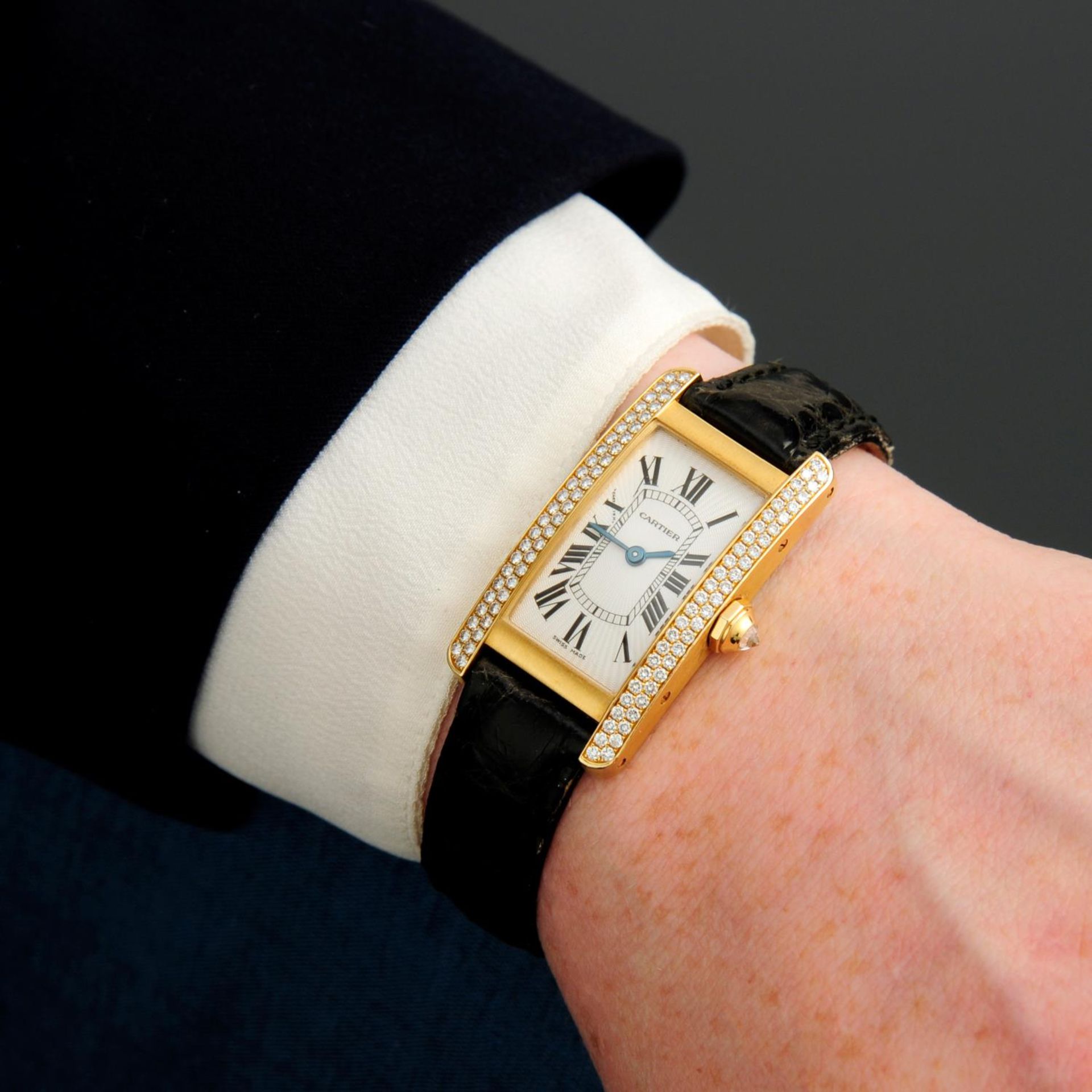 CARTIER - a Tank Americaine wrist watch. - Image 3 of 6