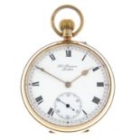 An open face pocket watch by J.W.