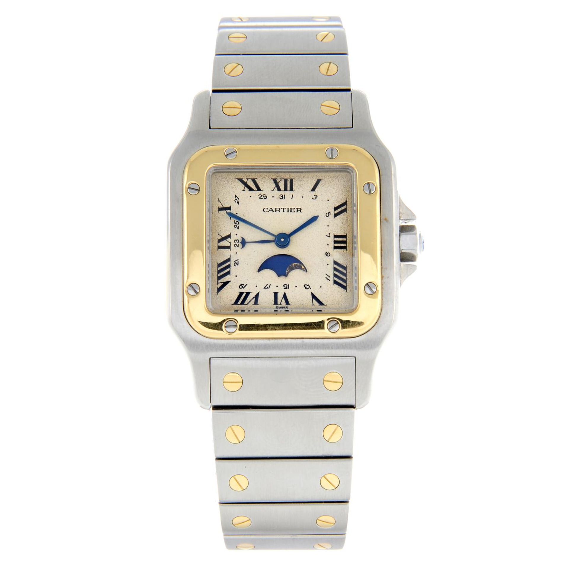 CARTIER - a Santos Galbee bracelet watch.