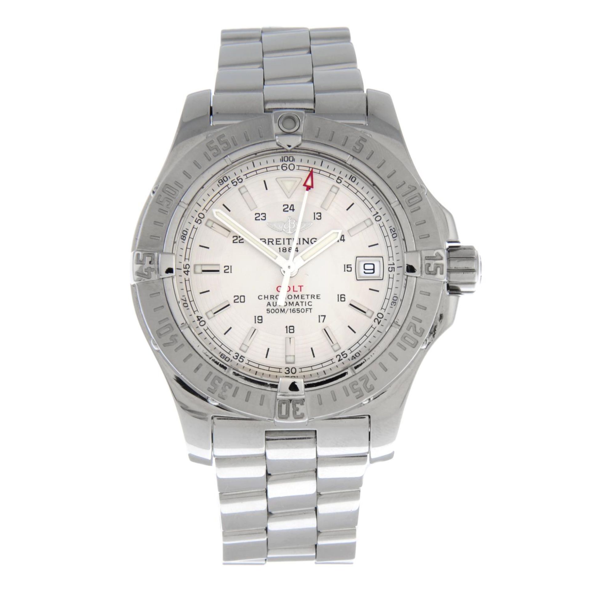 BREITLING - a Colt bracelet watch.Stainless steel case with calibrated bezel.