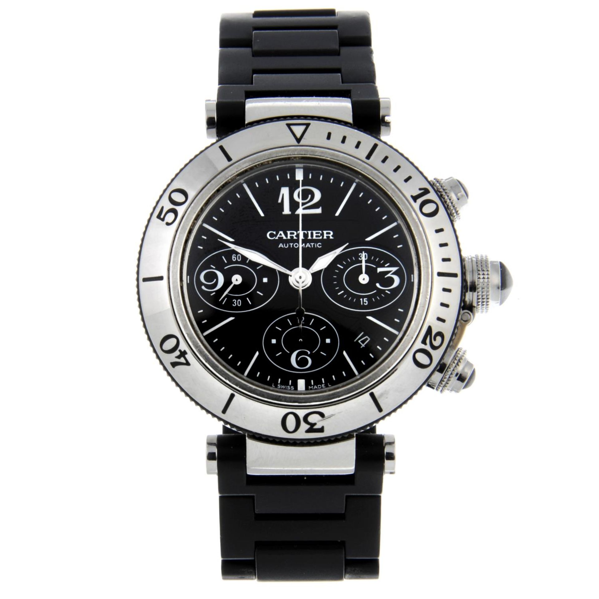 CARTIER - a Pasha chronograph bracelet watch.