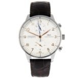 IWC - a Portuguese chronograph wrist watch.