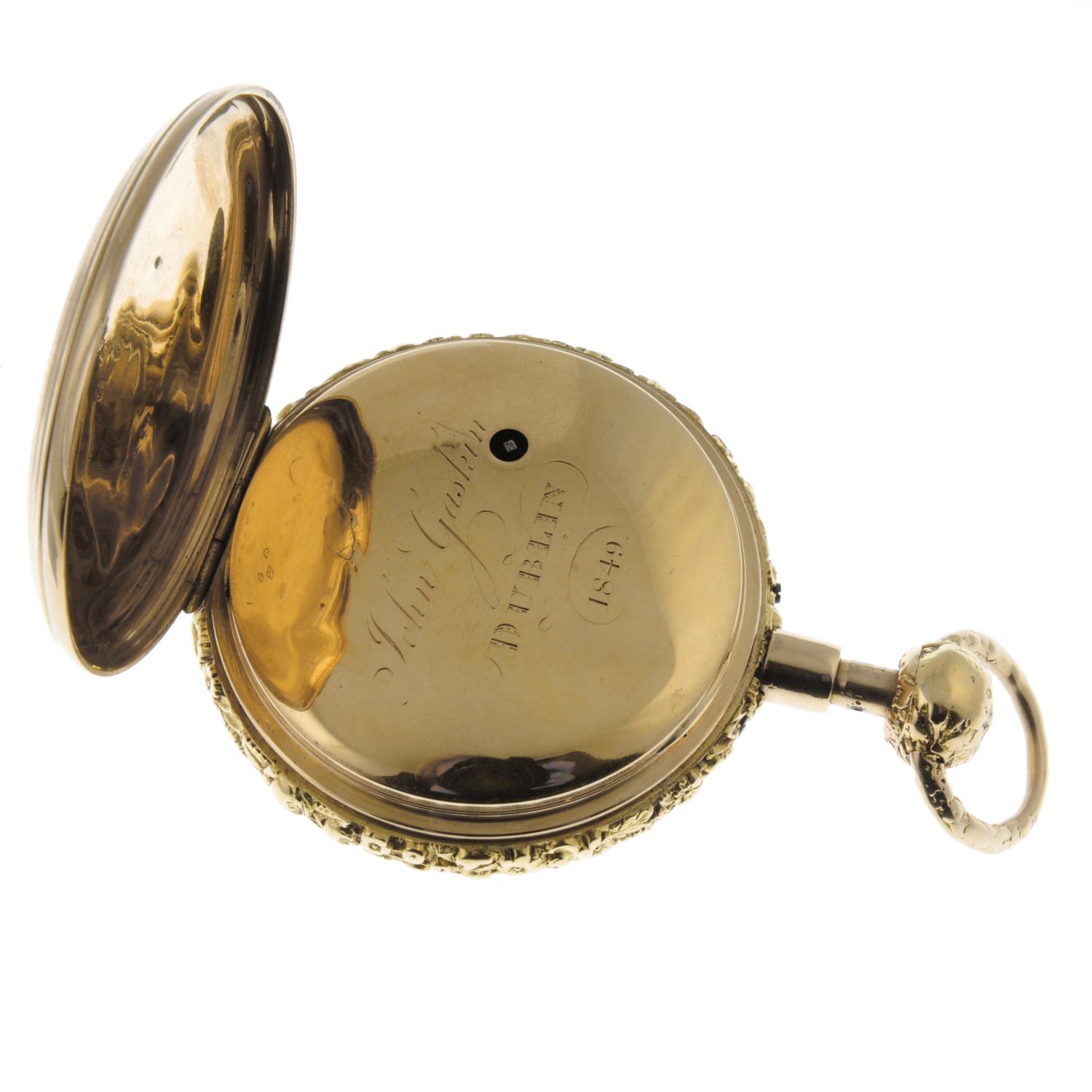 An open face repeater pocket watch. - Image 4 of 5