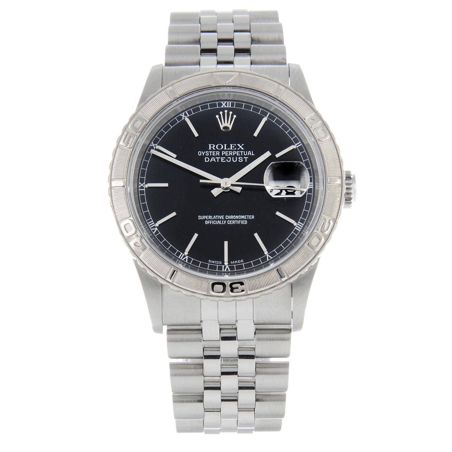 ROLEX - an Oyster Perpetual Datejust 'Turn-O-Graph' bracelet watch.