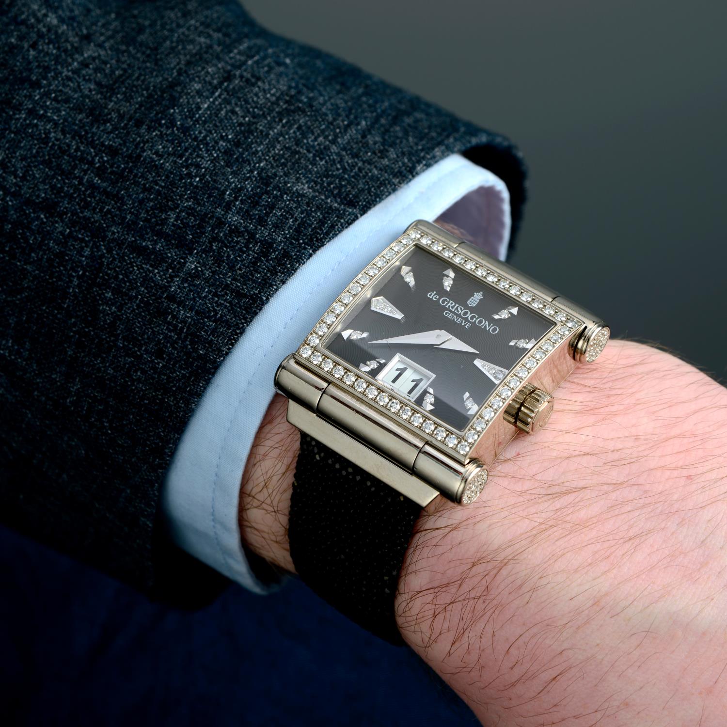 DE GRISOGONO - an Instrumento Grande Diamonds wrist watch. - Image 3 of 5