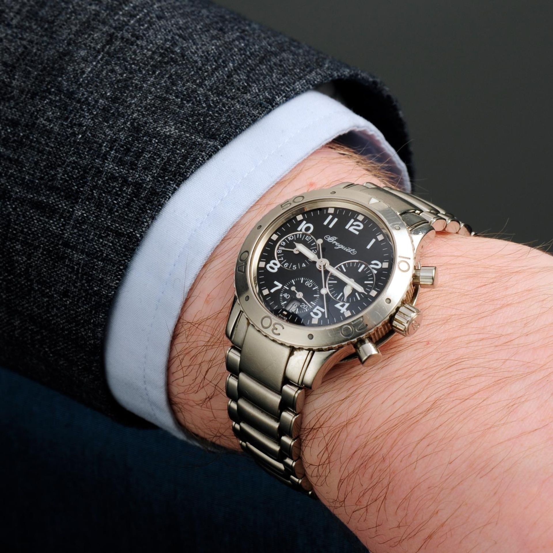 BREGUET - a Type XX chronographbracelet watch. - Image 3 of 6