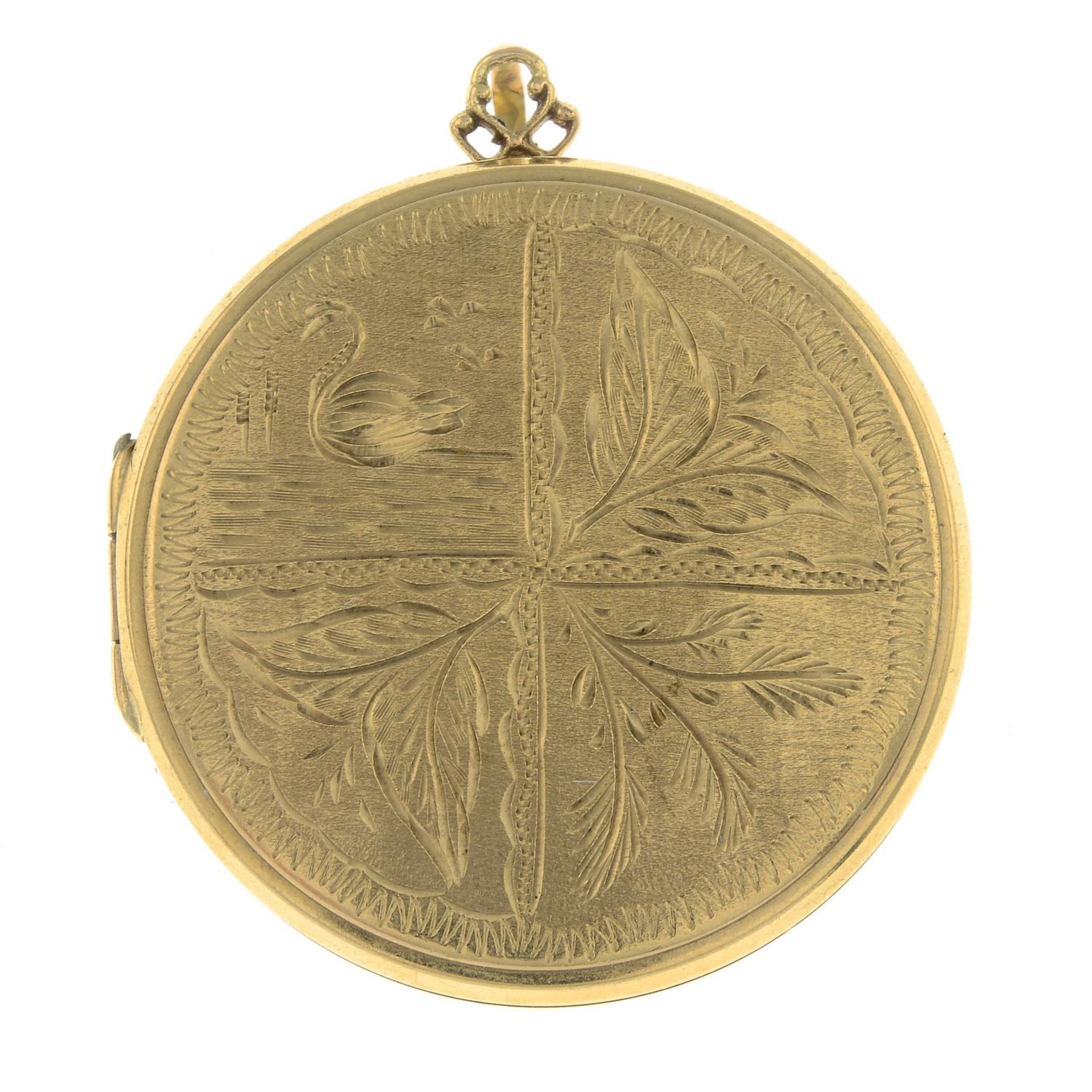 A 9ct gold locket pendant.Hallmarks for Birmingham, partially indistinct.Length 4.7cms.