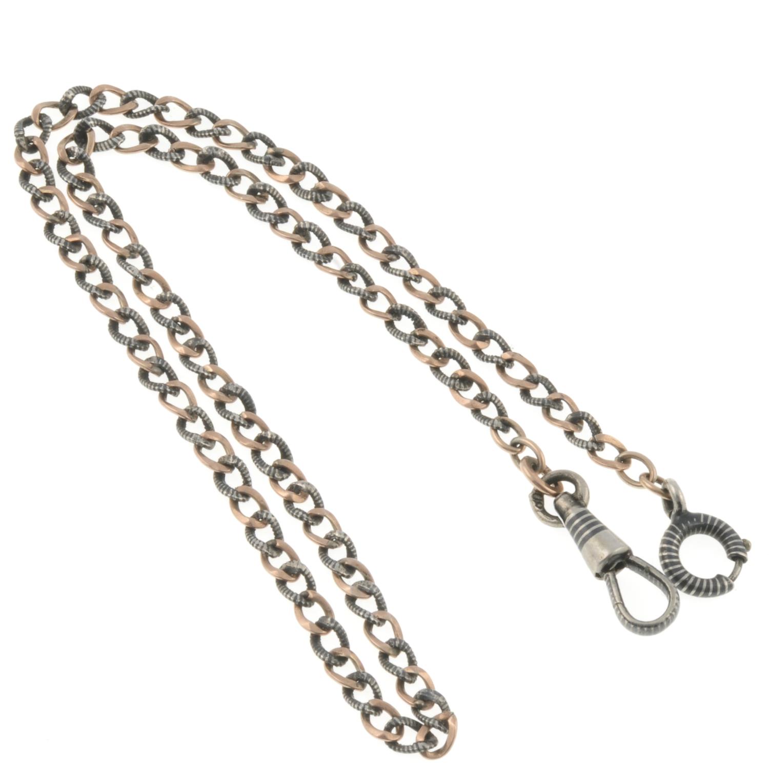 A niello curb albert chain necklace.Stamped 800.Length 39cms. - Image 2 of 2