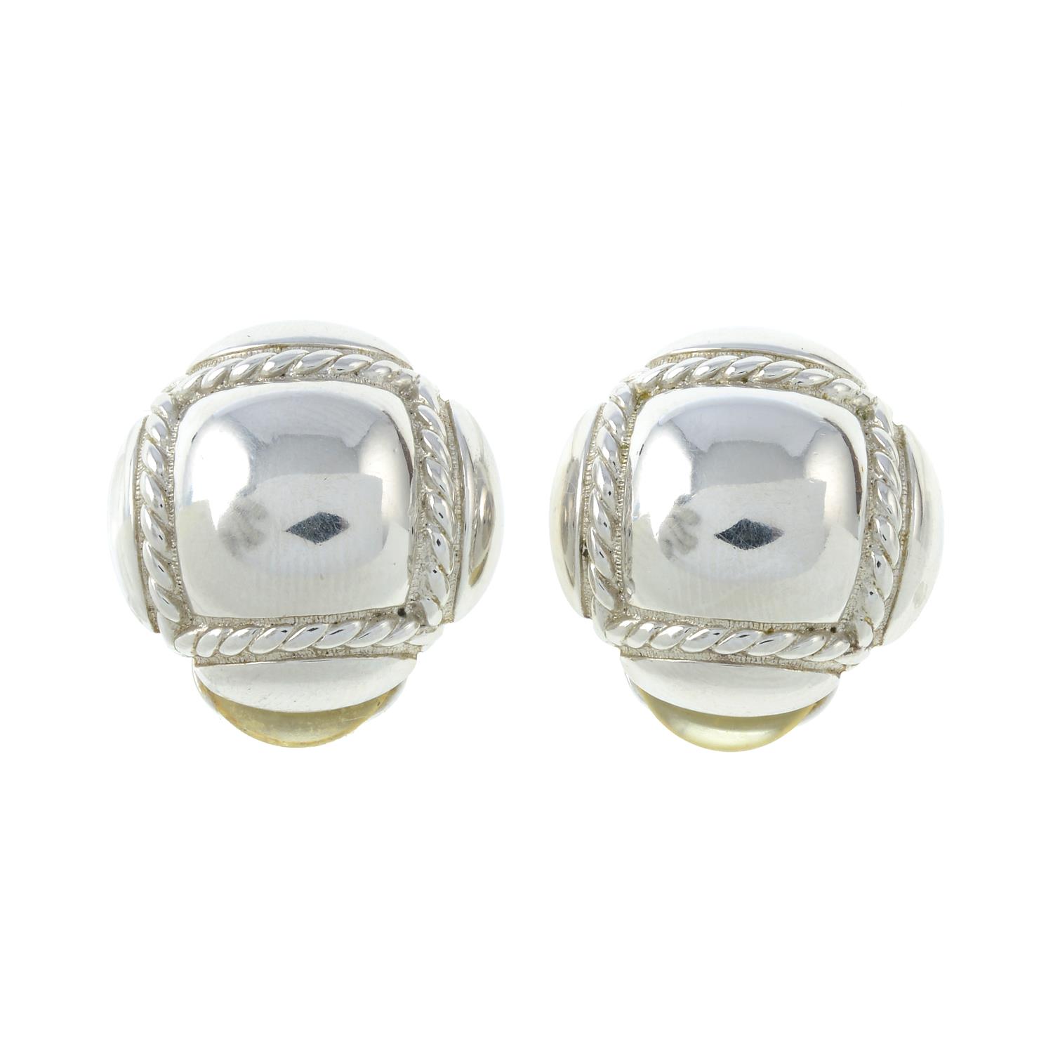 A pair of clip-on earrings, by Christian Dior.Signed Chr.Dior.Length 1.9cms.