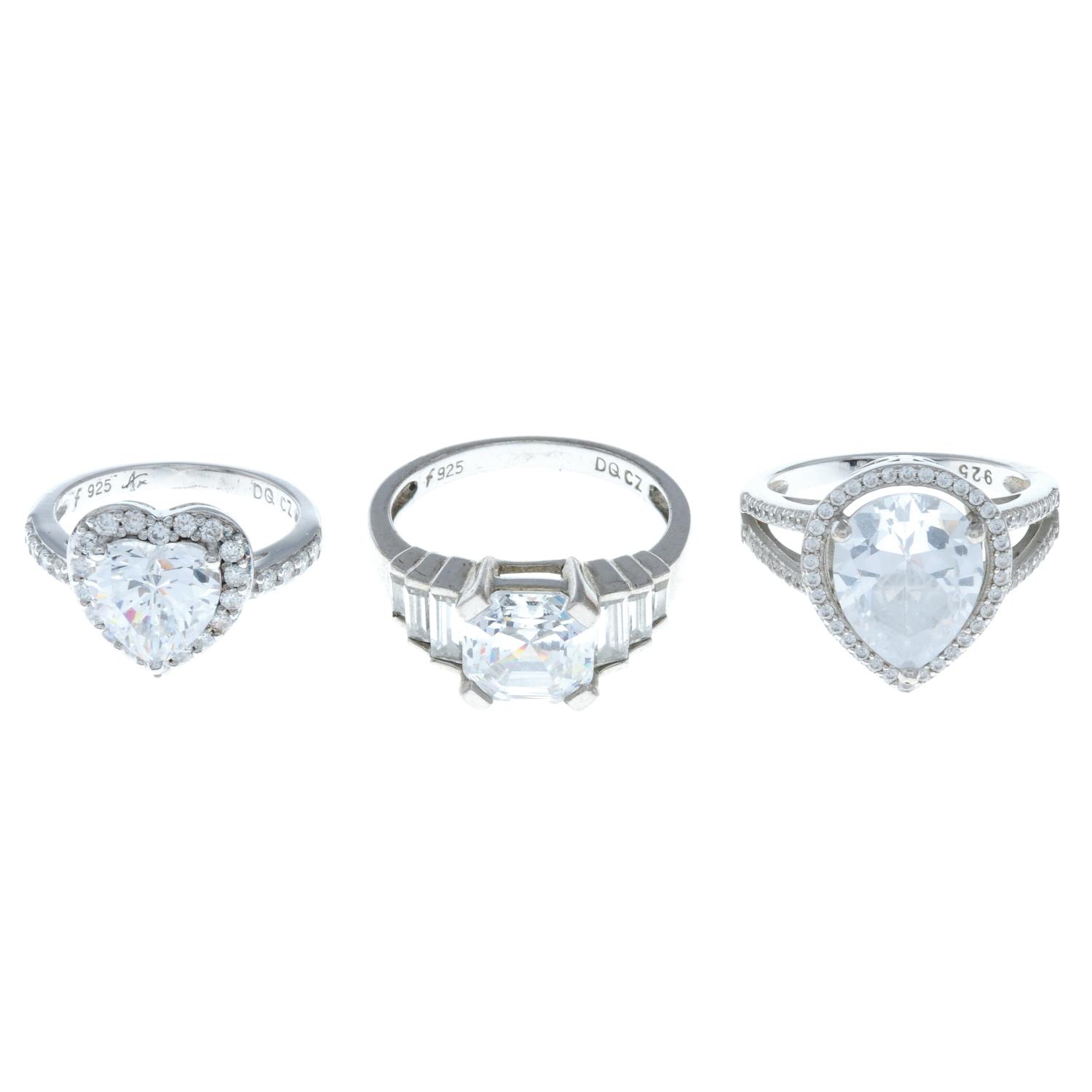 Eleven cubic zirconia and gem-set rings, - Image 2 of 3