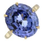 A synthetic sapphire ring.Ring size L.