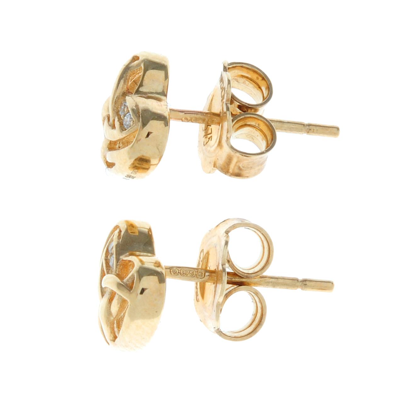 A pair of 9ct gold diamond stud heart earrings, by Clogau.Signed Clogau. - Image 2 of 2