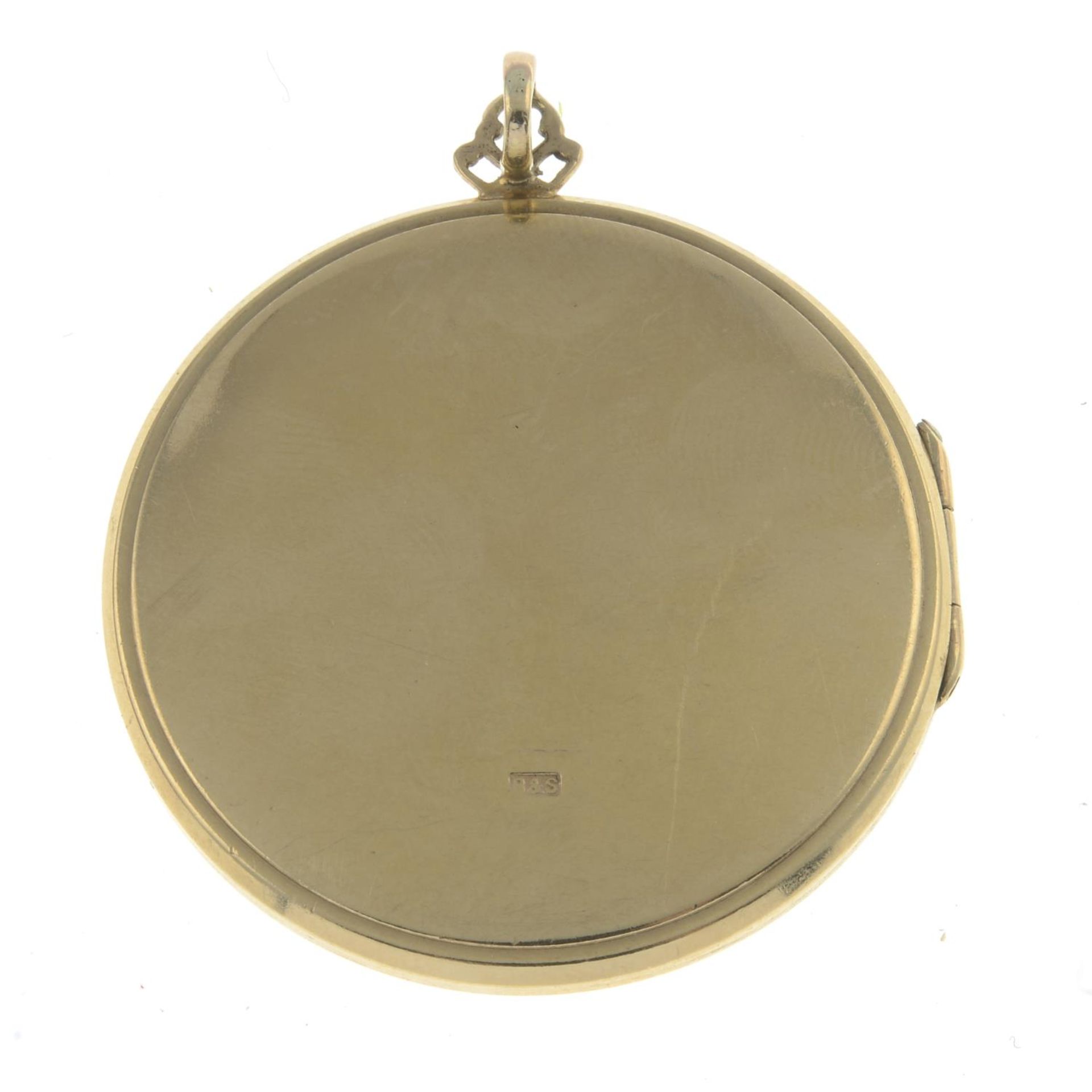 A 9ct gold locket pendant.Hallmarks for Birmingham, partially indistinct.Length 4.7cms. - Image 2 of 2