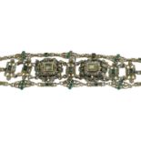 An Austro-Hungarian silver gilt green beryl,