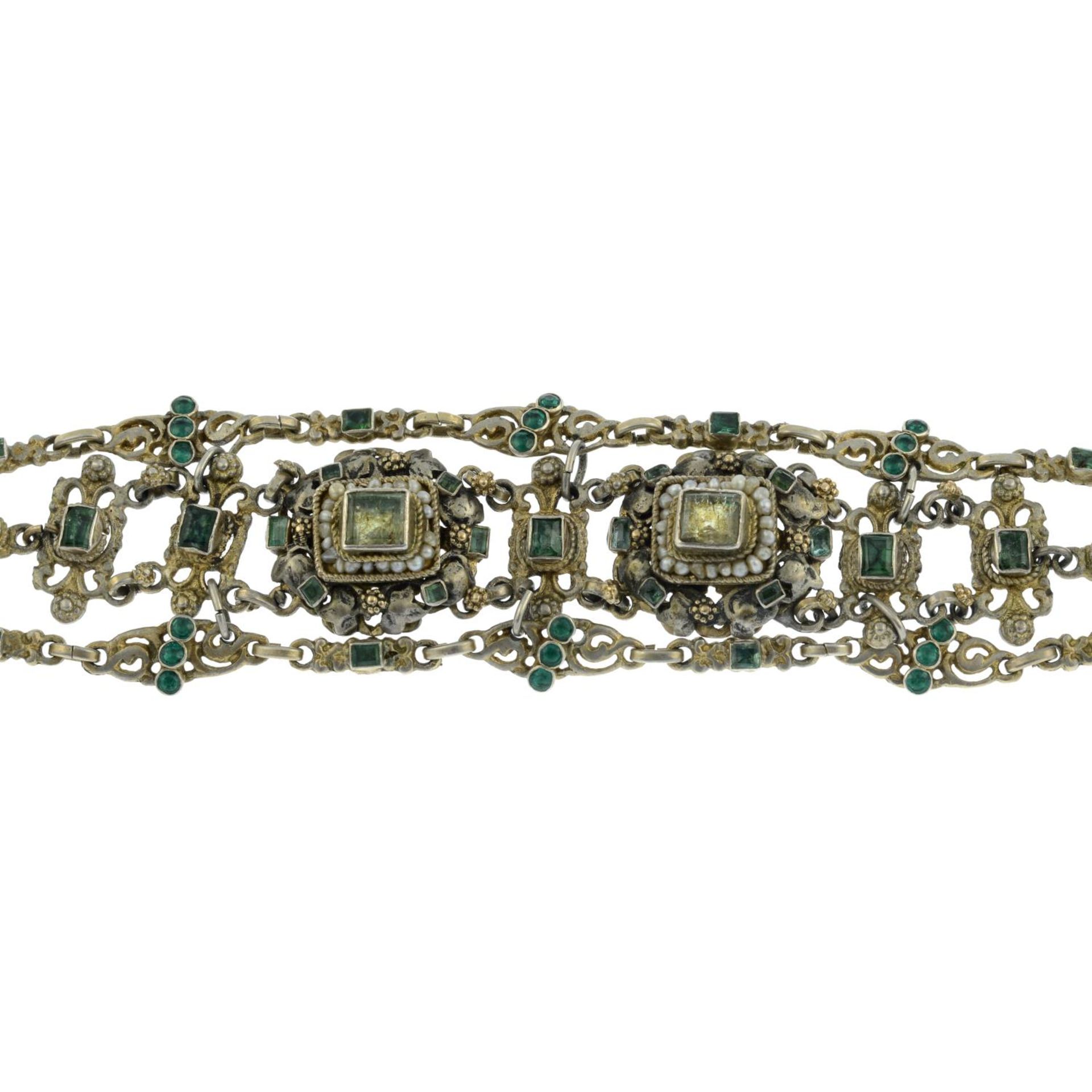 An Austro-Hungarian silver gilt green beryl,