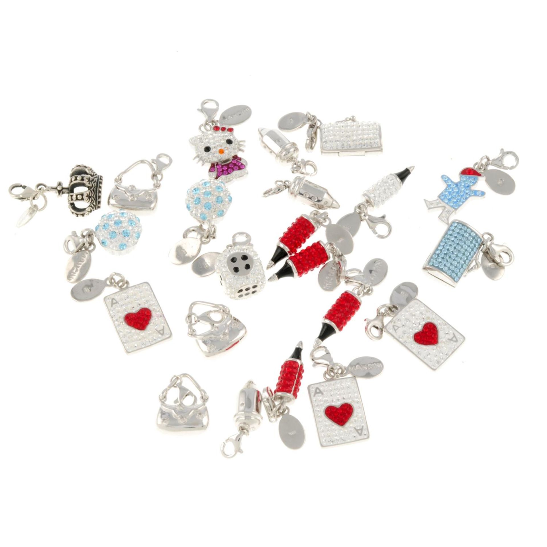 A selection of charms mainly, by Mancini.Many signed Mancini. - Image 2 of 2