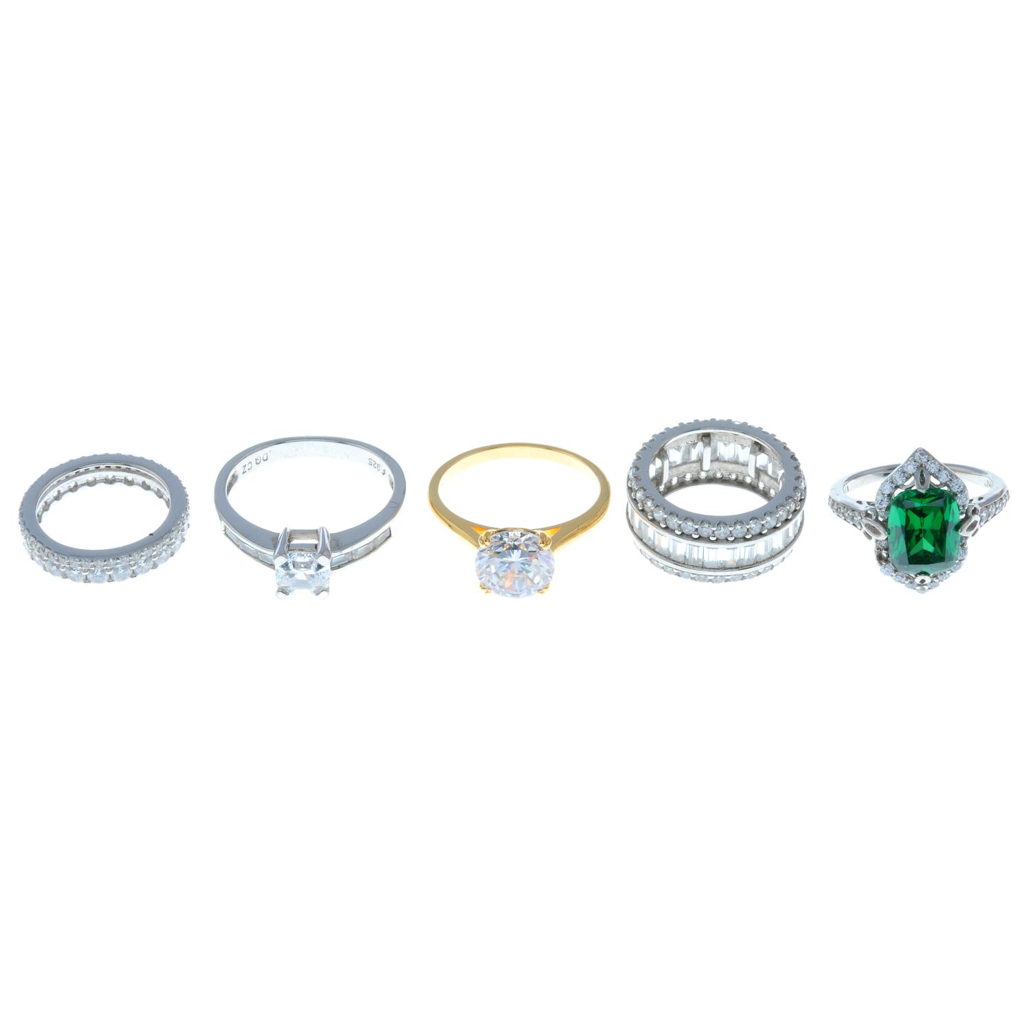 Eleven cubic zirconia and gem-set rings, - Image 3 of 3