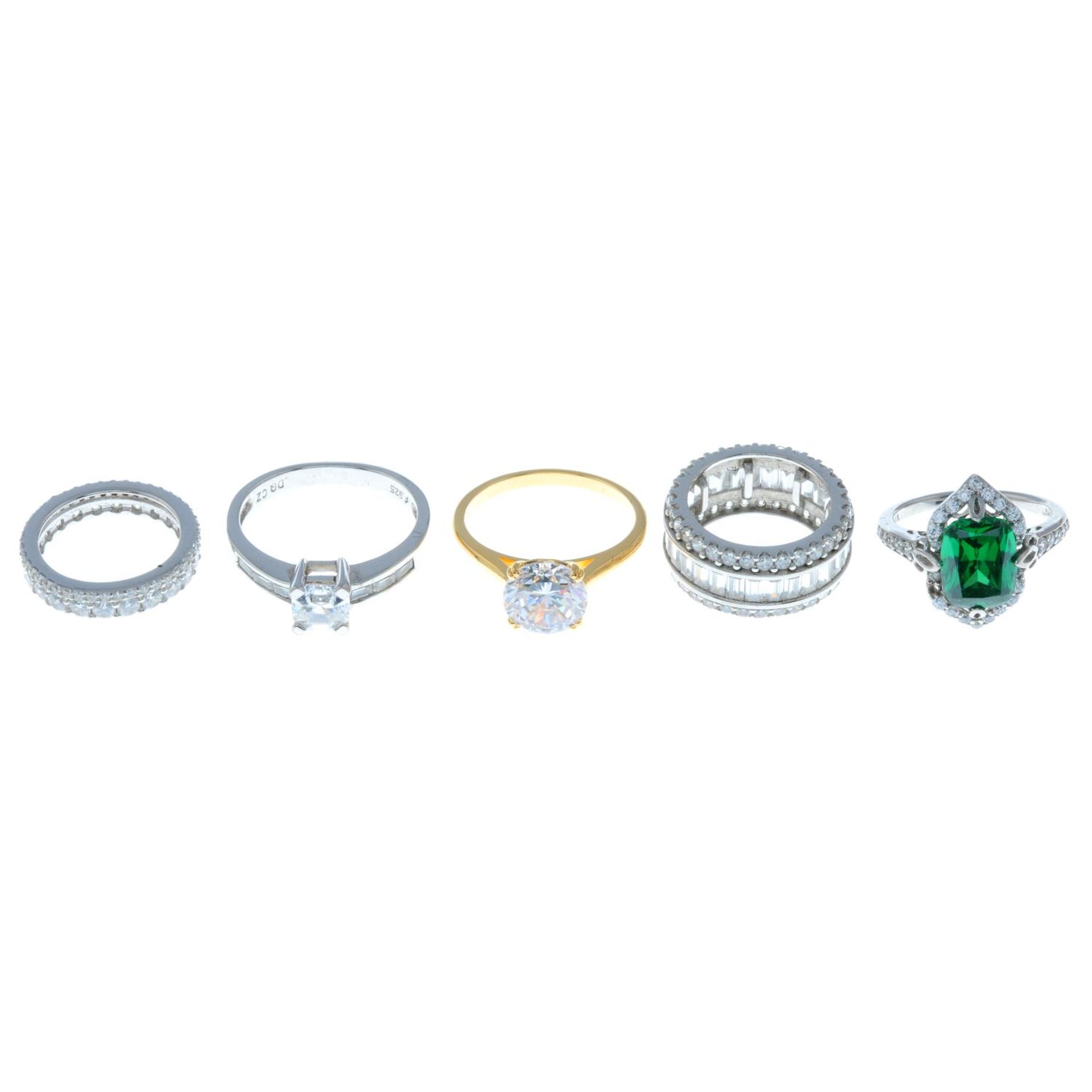Eleven cubic zirconia and gem-set rings, - Bild 3 aus 3