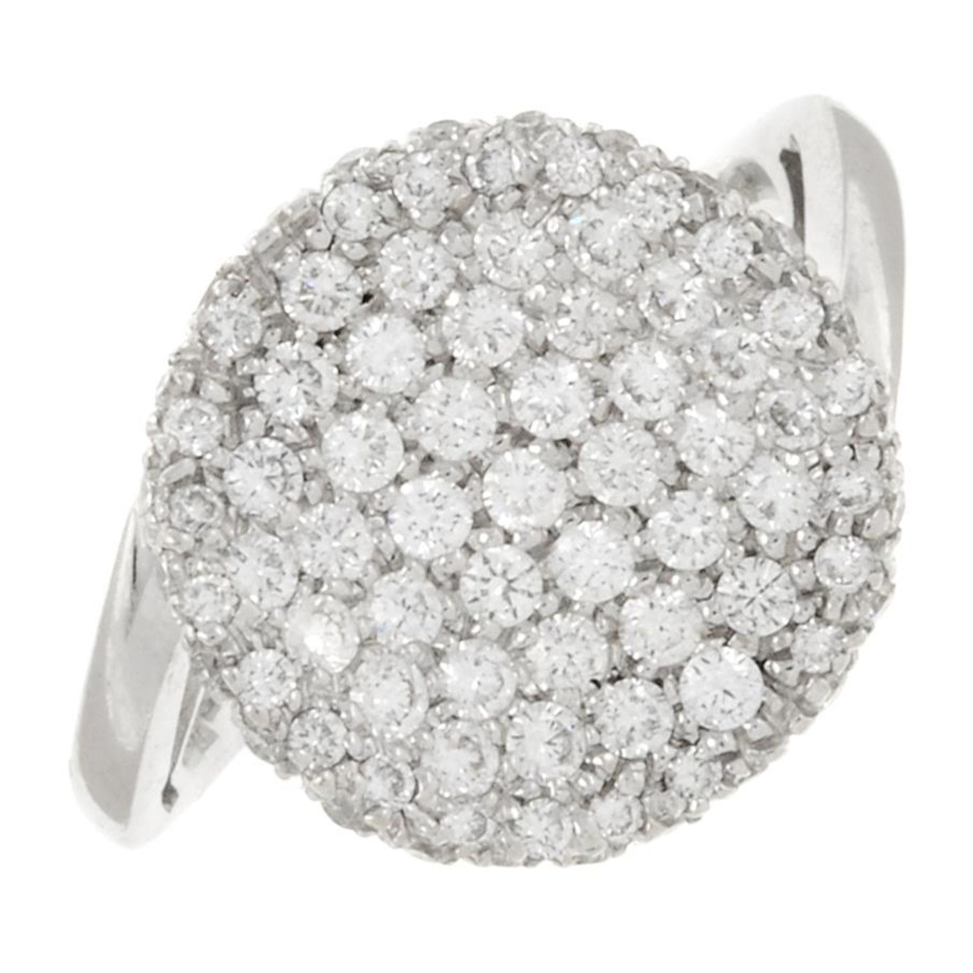 An 18ct gold brilliant-cut diamond concave dress ring.