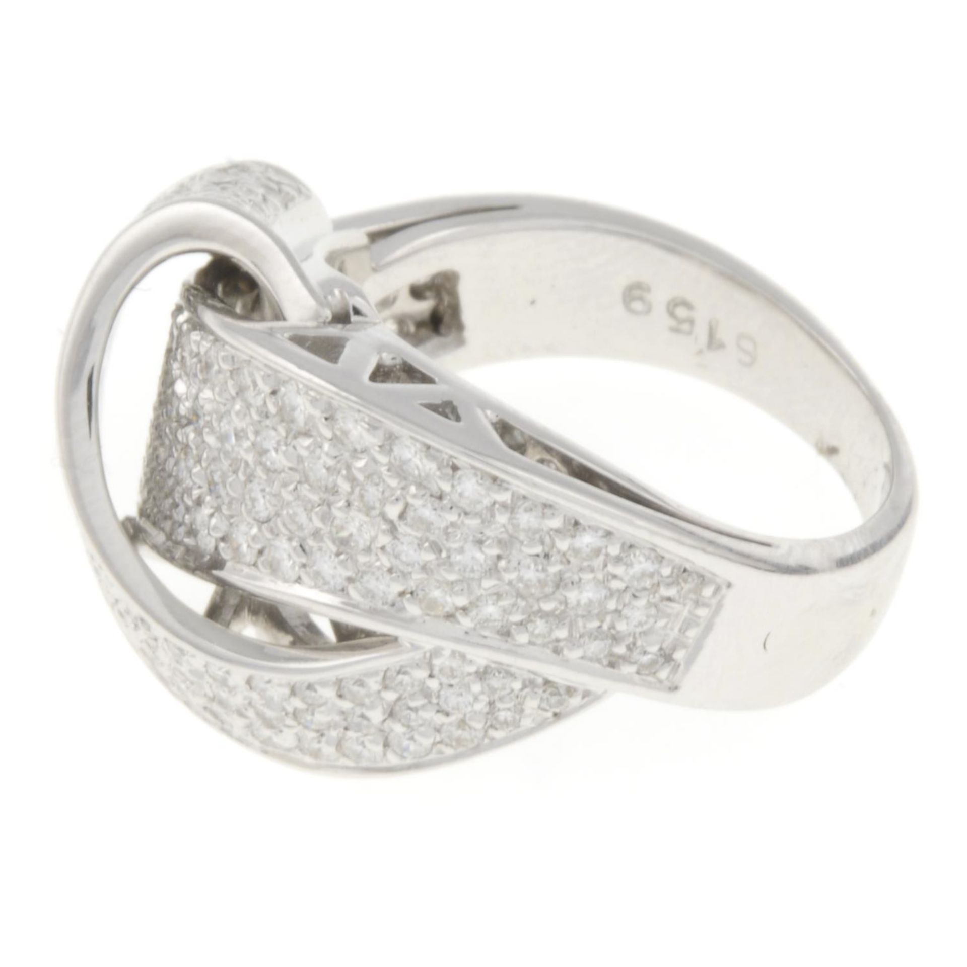 An 18ct gold pave-set diamond crossover dress ring.Total diamond weight 2.25cts.Hallmarks for - Bild 2 aus 4