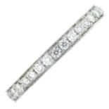 A platinum brilliant-cut diamond full eternity ring.Estimated total diamond weight 0.70ct.Hallmarks