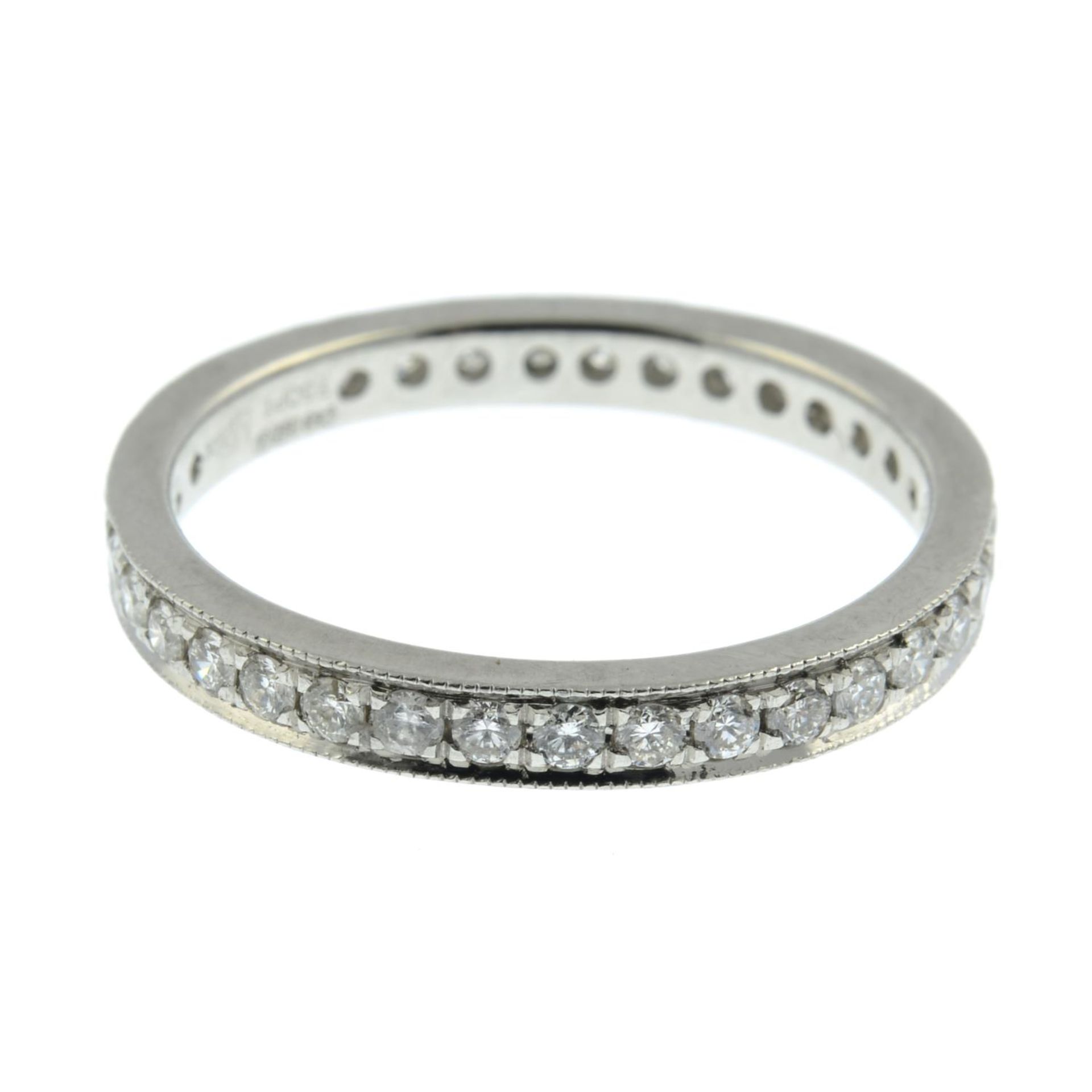 A platinum brilliant-cut diamond full eternity ring.Estimated total diamond weight 0.70ct.Hallmarks - Bild 2 aus 3
