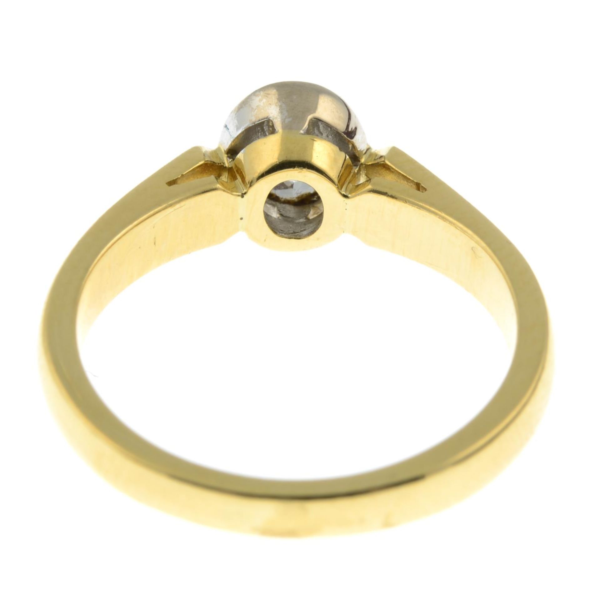 An 18ct gold oval-shape diamond single-stone ring.Estimated diamond weight 0.50ct, - Image 3 of 3