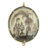 A late Georgian portrait miniature pendant,