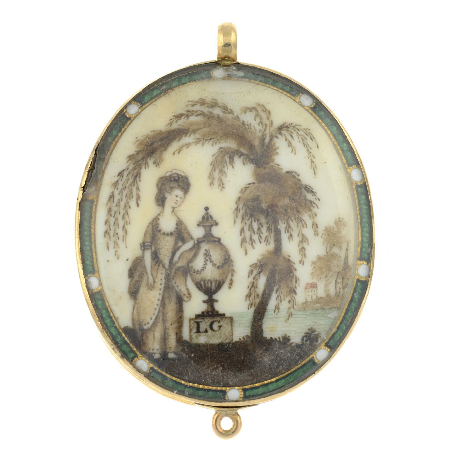 A late Georgian portrait miniature pendant,