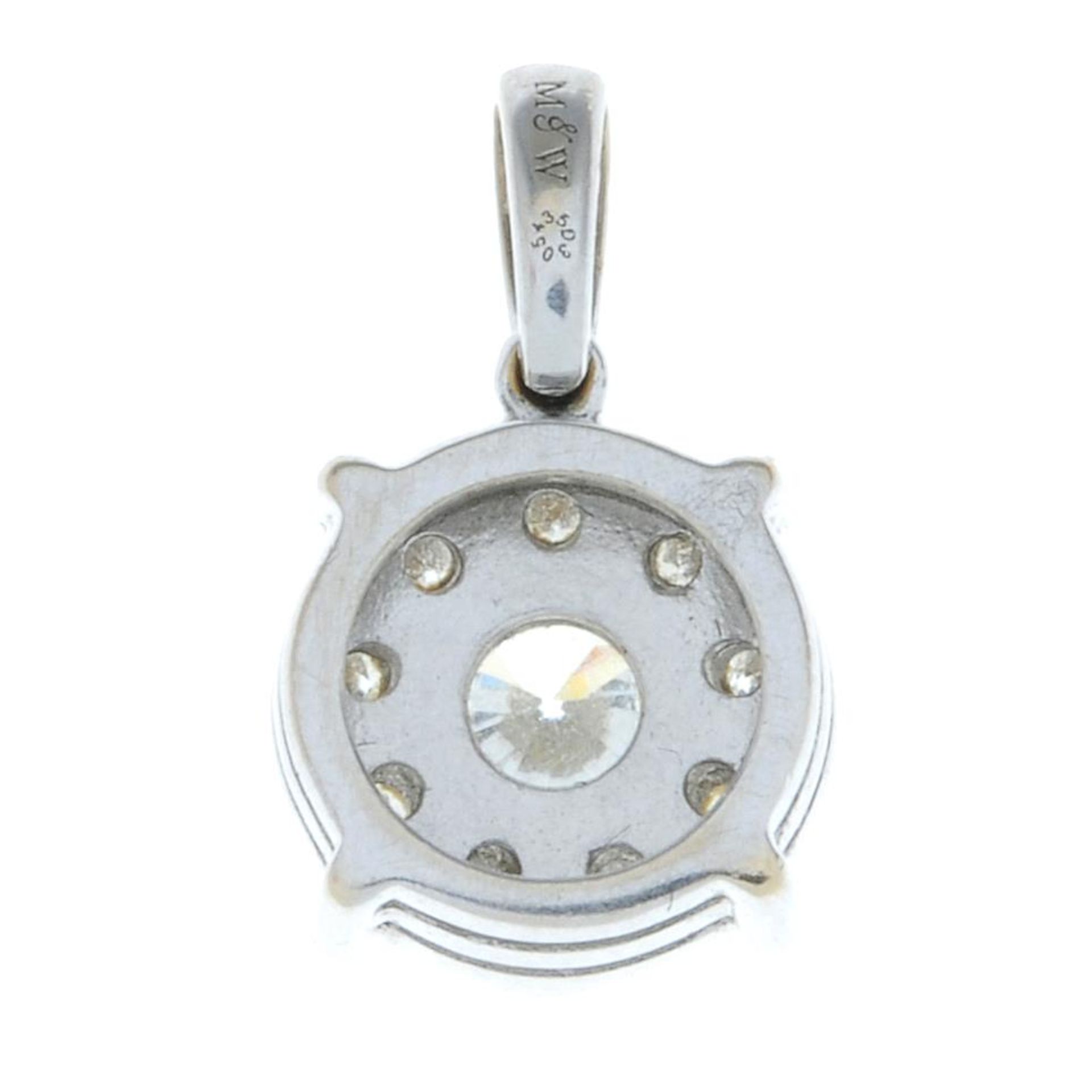 A brilliant-cut diamond cluster pendant, - Image 2 of 2