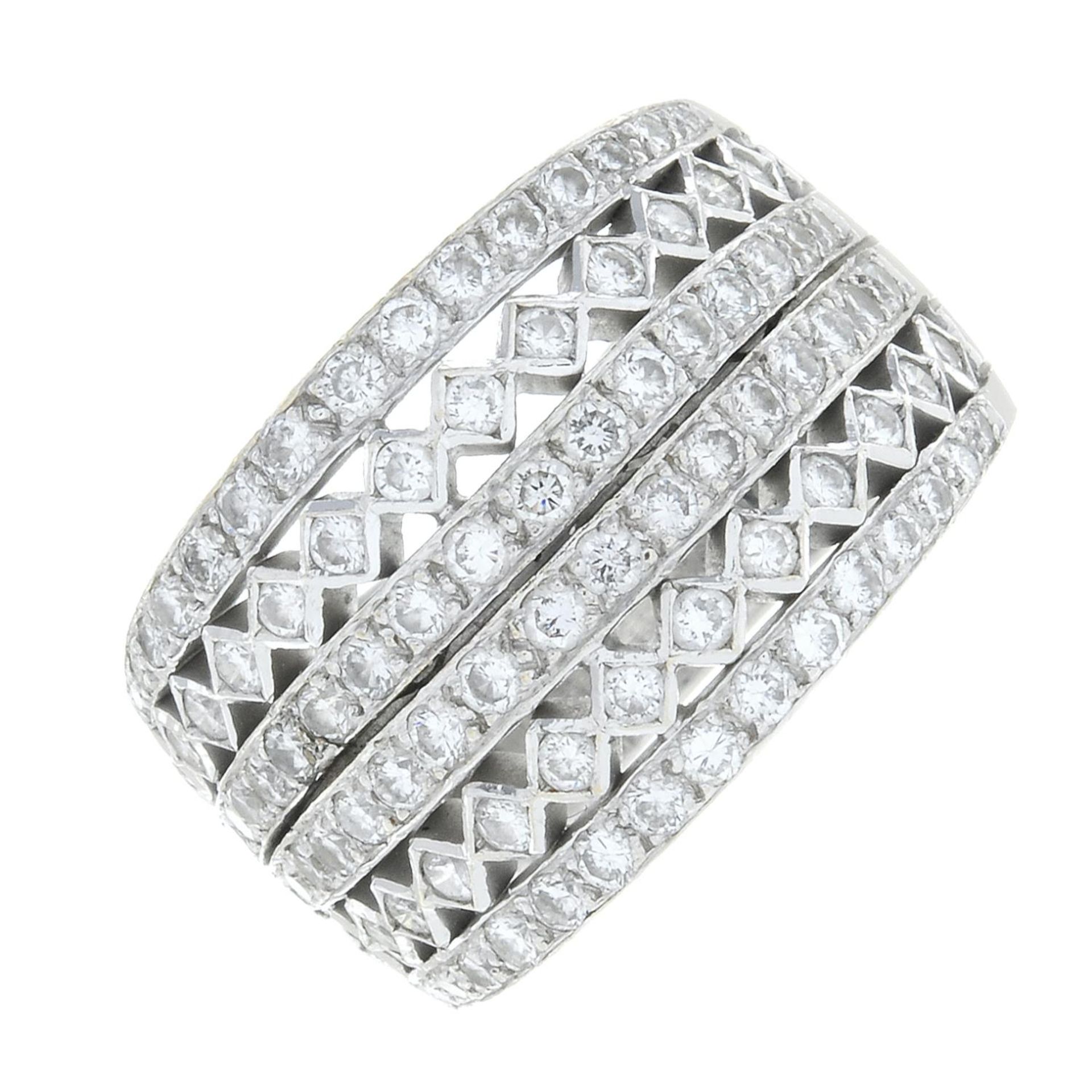 A brilliant-cut diamond dress ring.Estimated total diamond weight 1.15cts,