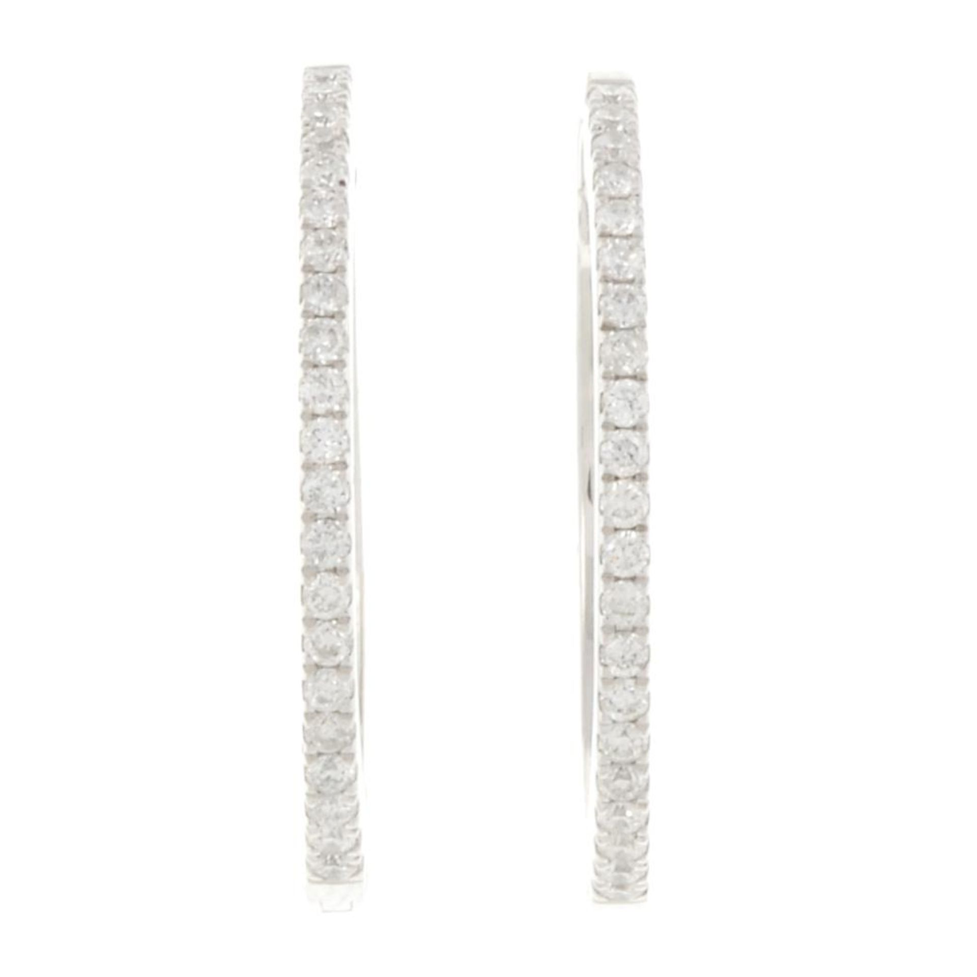 A pair of 18ct gold brilliant-cut diamond hoop earrings,