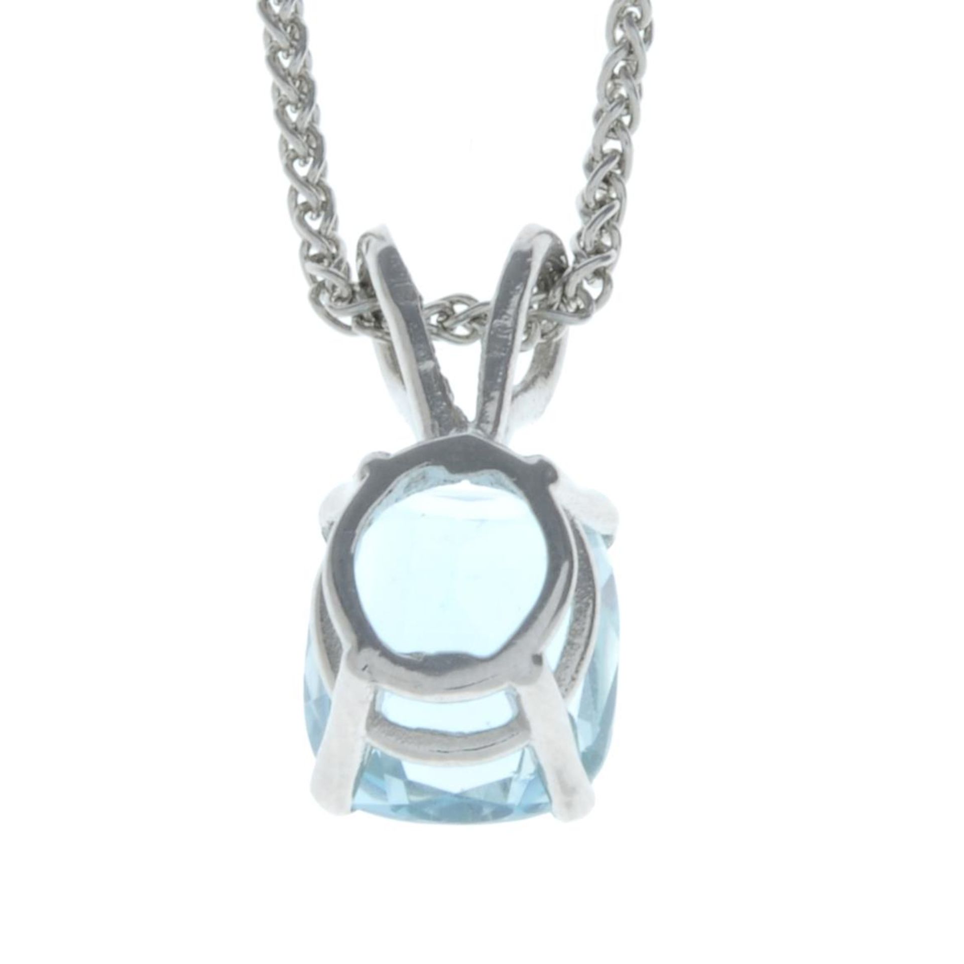 A platinum aquamarine single-stone pendant, - Bild 2 aus 3