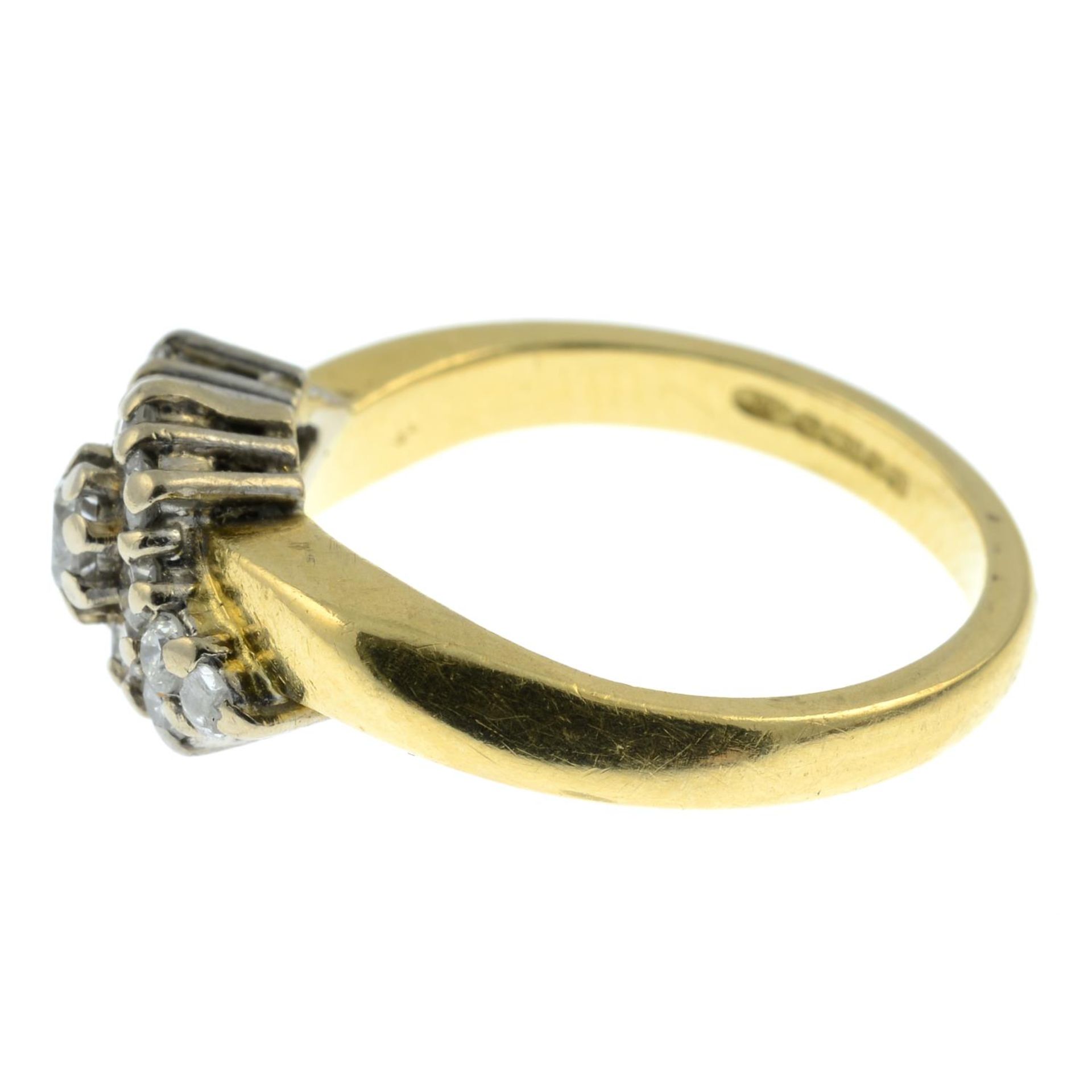 An 18ct gold brilliant-cut diamond cluster ring.Estimated total diamond weight 0.50ct.Hallmarks for - Image 2 of 3