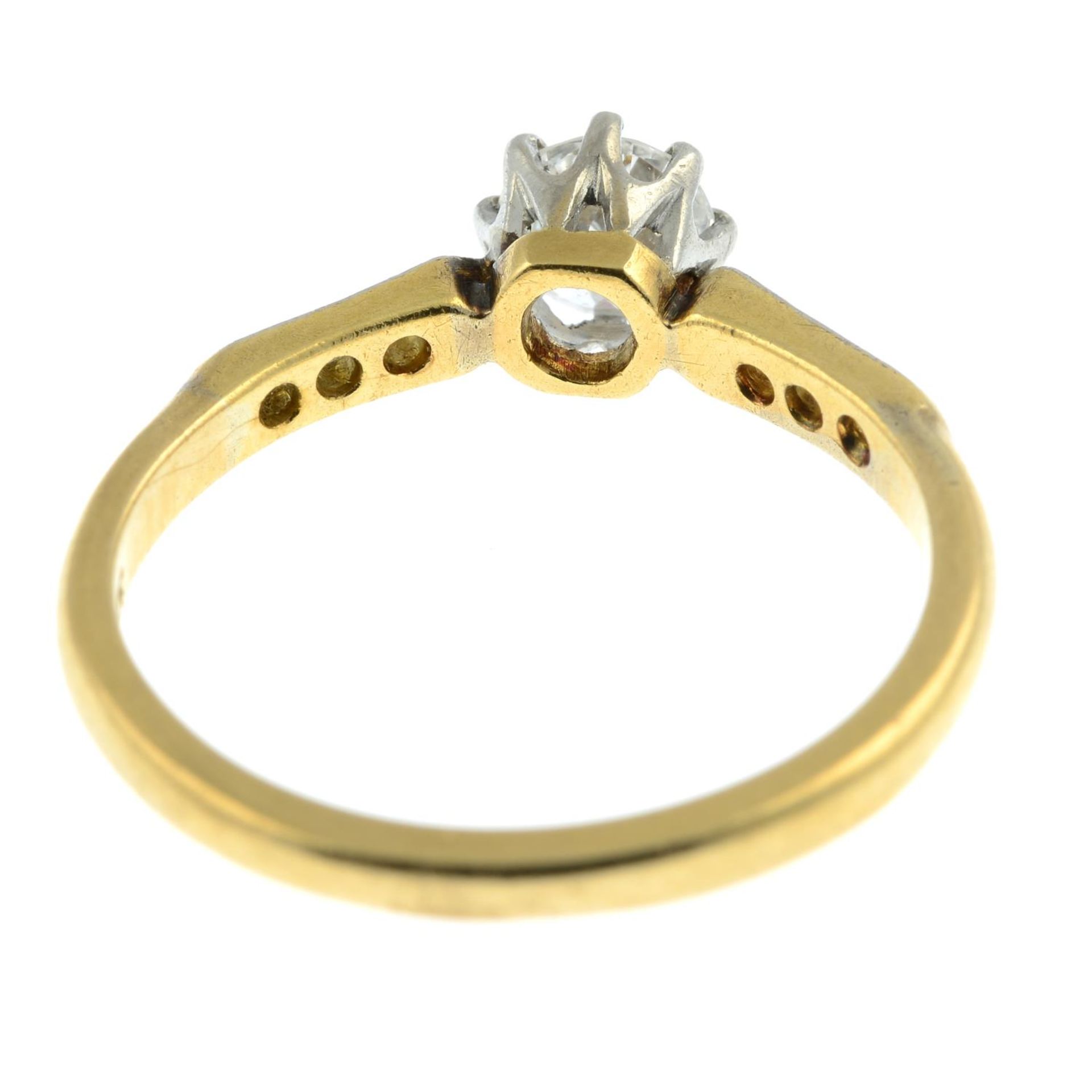 A mid 20th century18ct gold and platinum brilliant-cut diamond ring, - Bild 3 aus 3