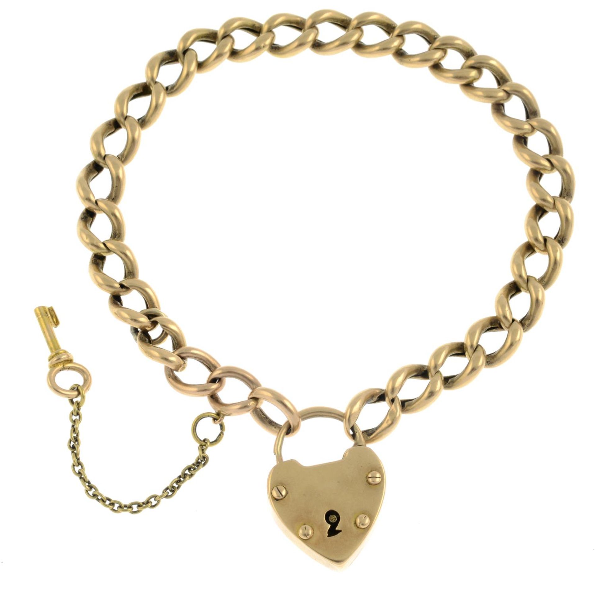 A late 19th century 15ct gold curb-link charm bracelet,