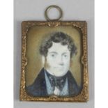 A 19th century painted portrait miniature,