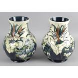 A pair of Moorcroft pottery vases,