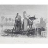 William B. Scott - three unframed 19th century pencil signed and annotated proof plate engravings,