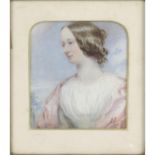 A 19th century painted portrait miniature,