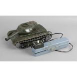 A Modern Toys, tinplate battery operated M-40 remote control tank.