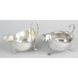 A 1930's silver sauce boat,