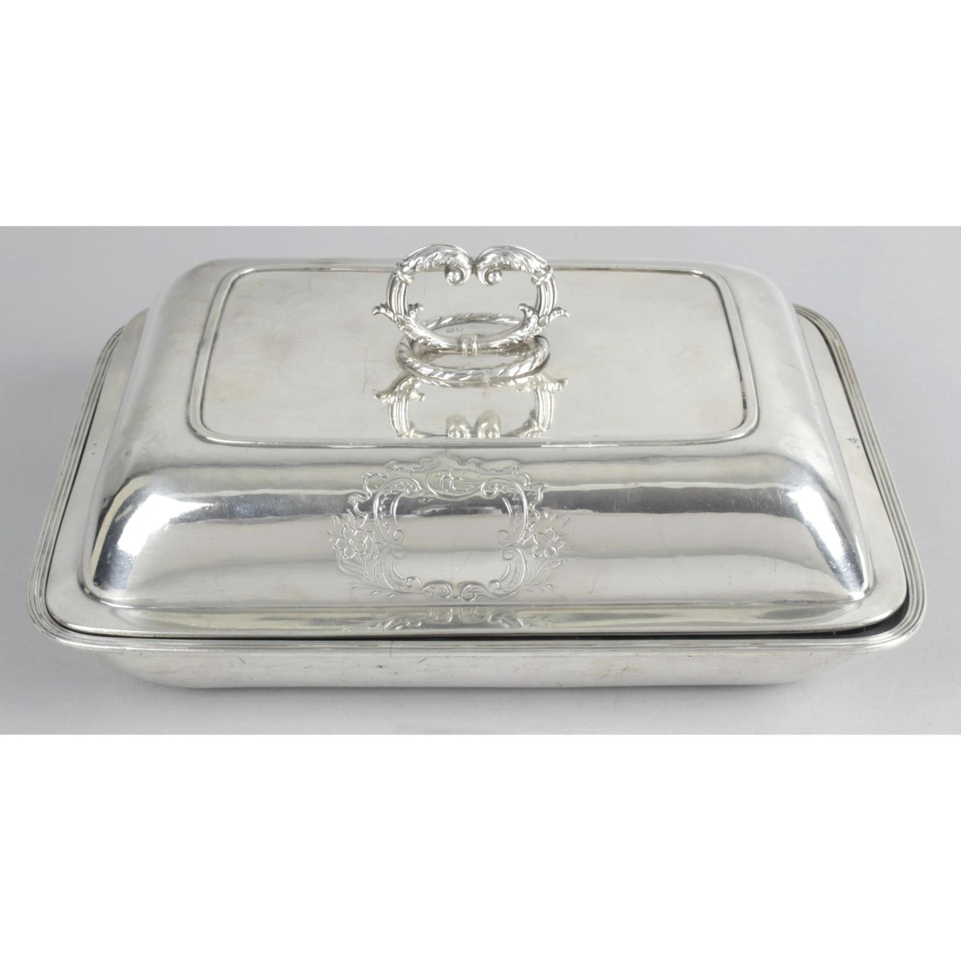 A George III silver entrée dish and cover,