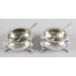 A pair of George V silver open salts,