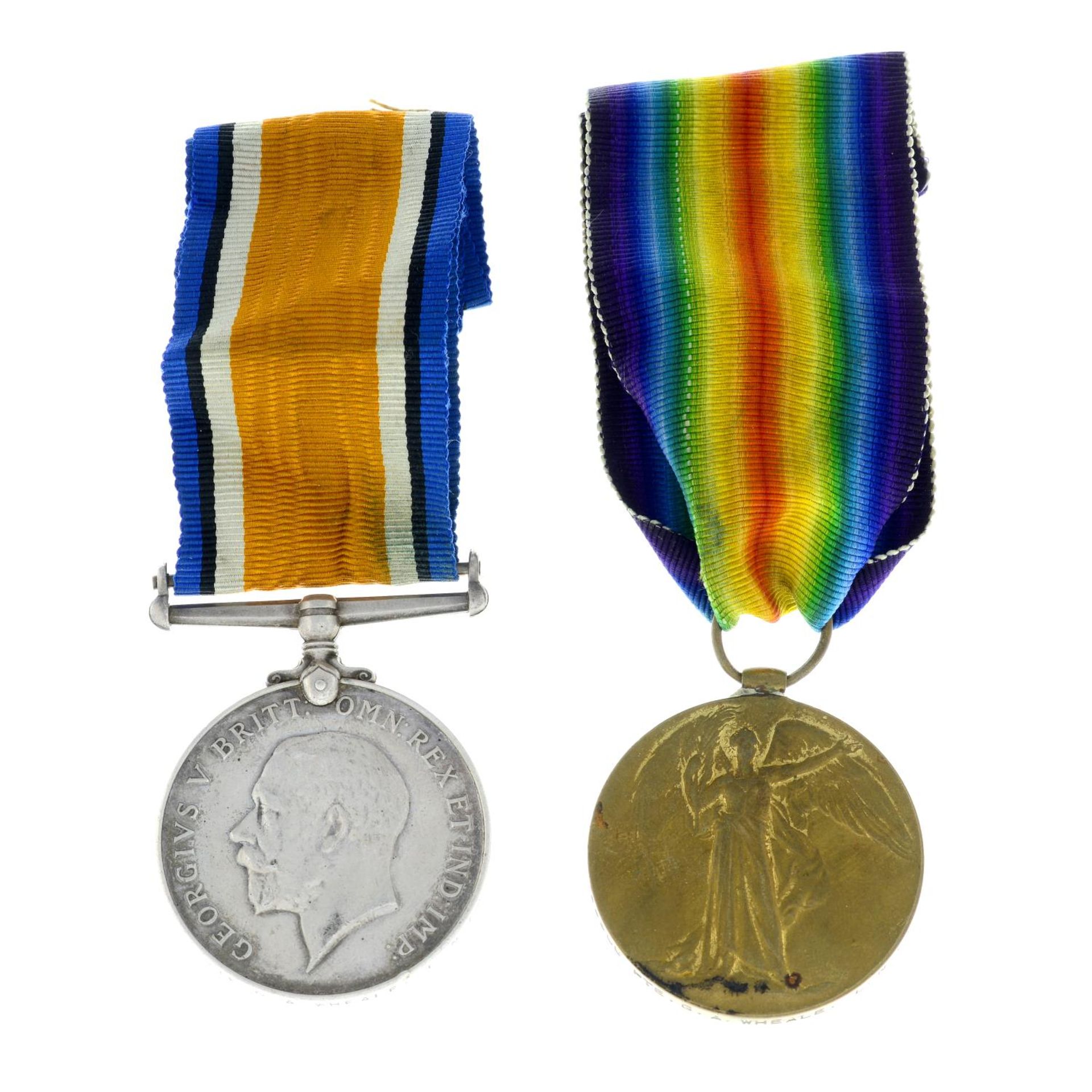 Great War pair, British War Medal 1914-20 and Victory Medal, named to '243308 Pte.