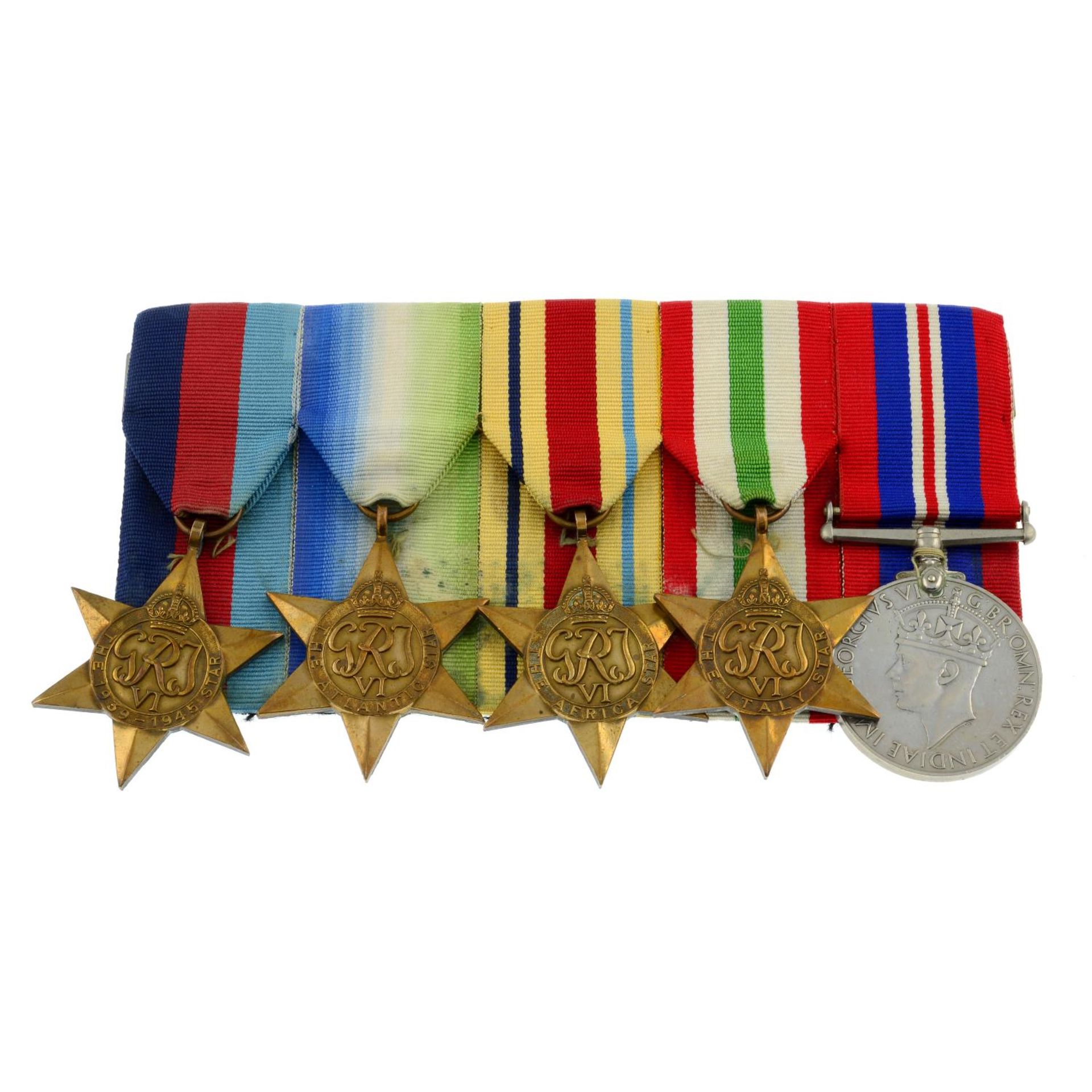 A group of five court mounted WWII medals,